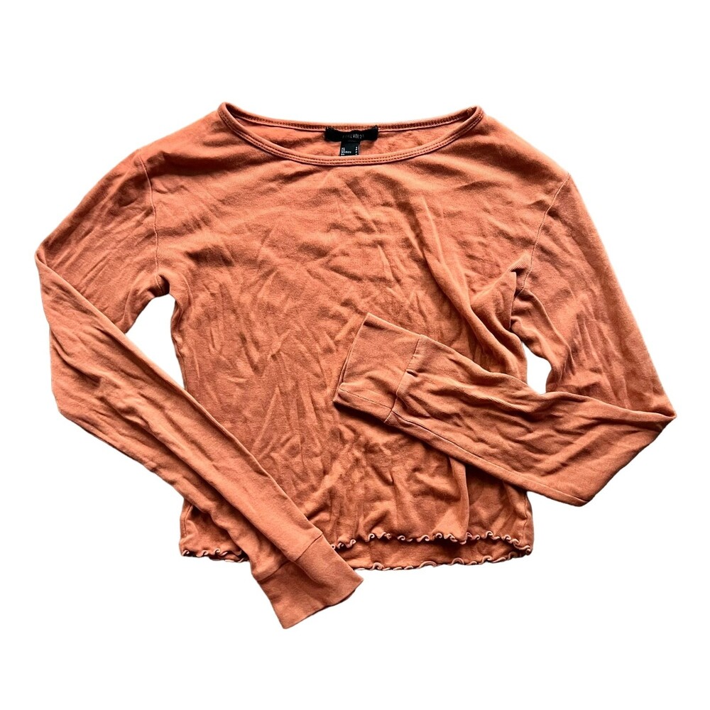 Forever21 Burnt Orange long sleeve top size small